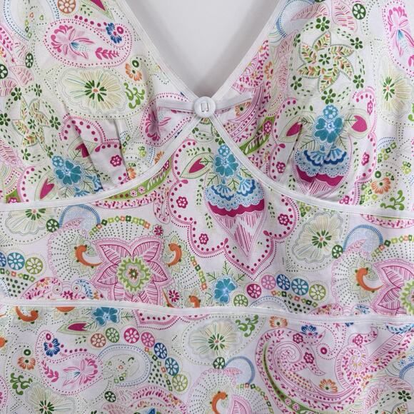Vintage Paisley Floral Karin Stevens Dress Size 14 Fairycore Smocked Cottage - Picture 3 of 16